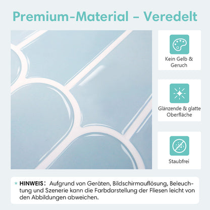 Selbstklebende Wandfliesen in Aqua-Blau – Fischschuppenmuster und Extra Dick