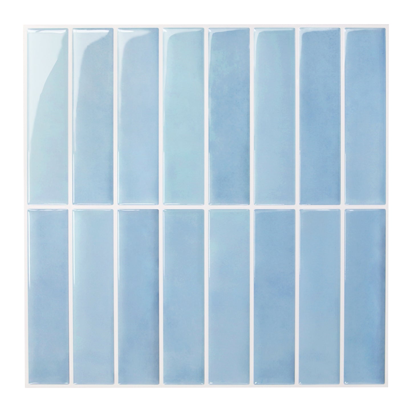 Selbstklebende Wandfliesen in Aqua Blau – Lineares Design für Küchenrückwände