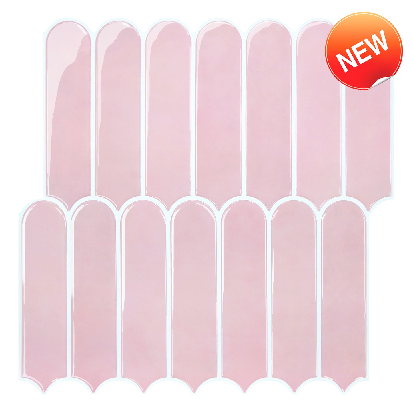 Selbstklebende Wandfliesen in Blush-Rosa – Fischschuppenmuster und Extra Dick