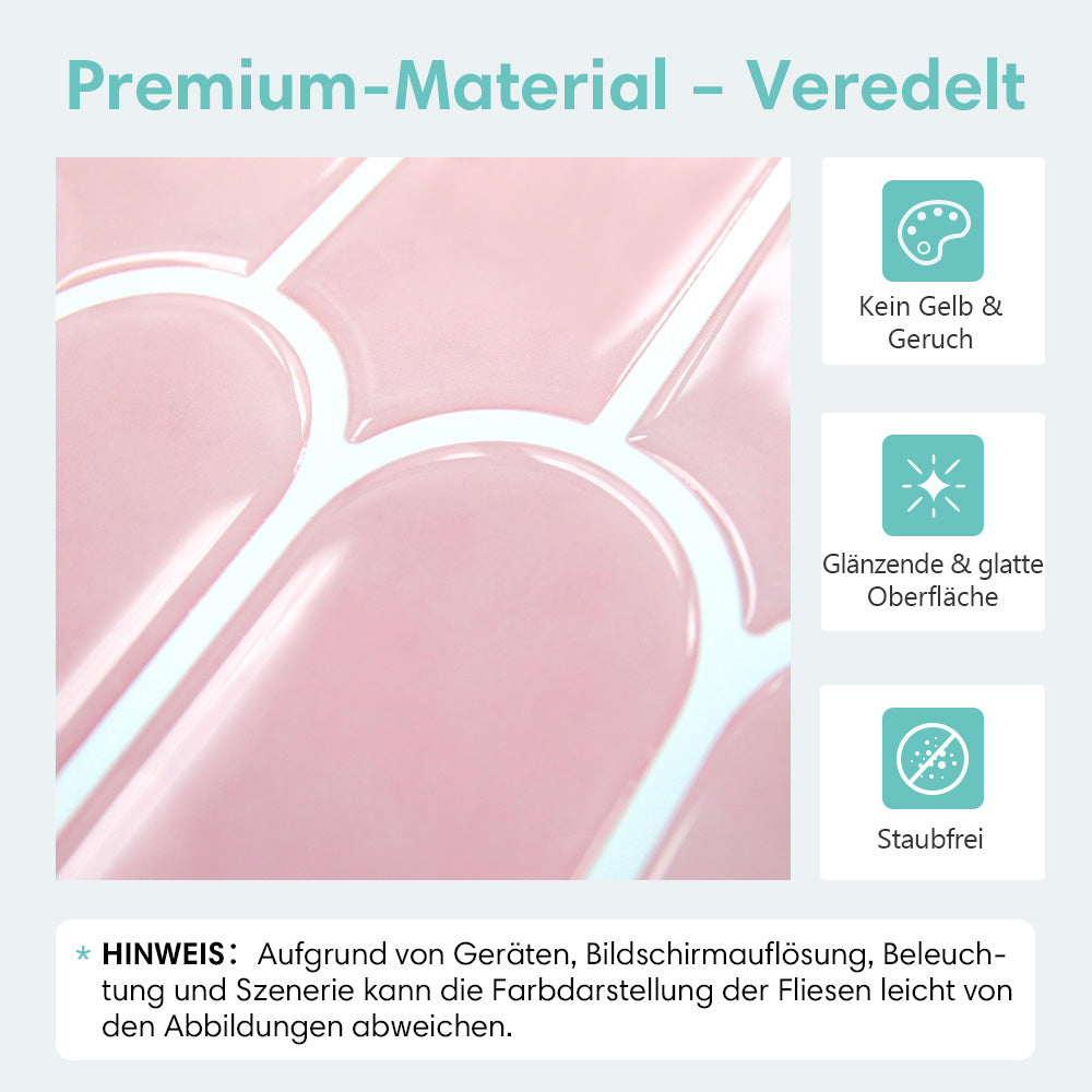 Selbstklebende Wandfliesen in Blush-Rosa – Fischschuppenmuster und Extra Dick