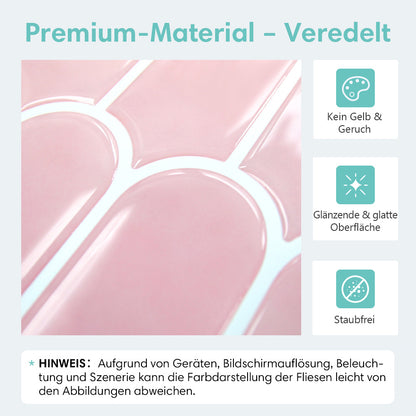 Selbstklebende Wandfliesen in Blush-Rosa – Fischschuppenmuster und Extra Dick