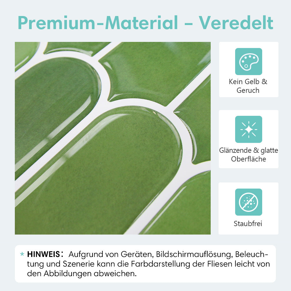 Selbstklebende Wandfliesen in Grün – Fischschuppenmuster und Extra Dick