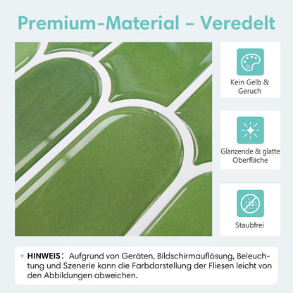 Selbstklebende Wandfliesen in Grün – Fischschuppenmuster und Extra Dick