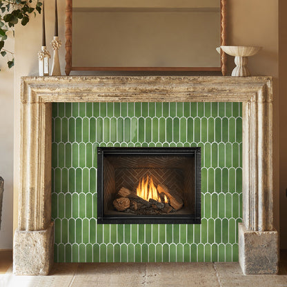 Selbstklebende Wandfliesen in Grün – Fischschuppenmuster und Extra Dick