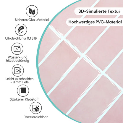Selbstklebende Wandfliesen in Pink – Lineares Design für Küchenrückwände