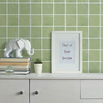 Selbstklebende Wandfliesen in Salbeigrün – Quadratisch und Extra Dick