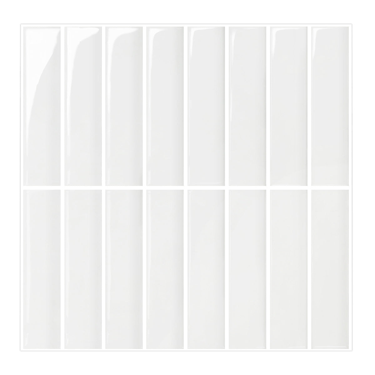 Selbstklebende Wandfliesen in Weiß – Lineares Design für Küchenrückwände