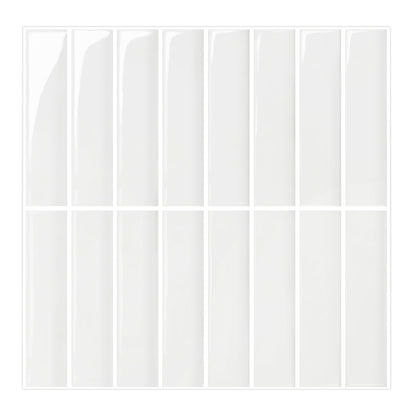 Selbstklebende Wandfliesen in Weiß – Lineares Design für Küchenrückwände