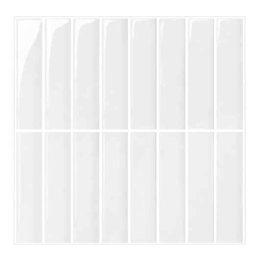 Selbstklebende Wandfliesen in Weiß – Lineares Design für Küchenrückwände