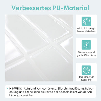 Selbstklebende Wandfliesen in Weiß – Lineares Design für Küchenrückwände
