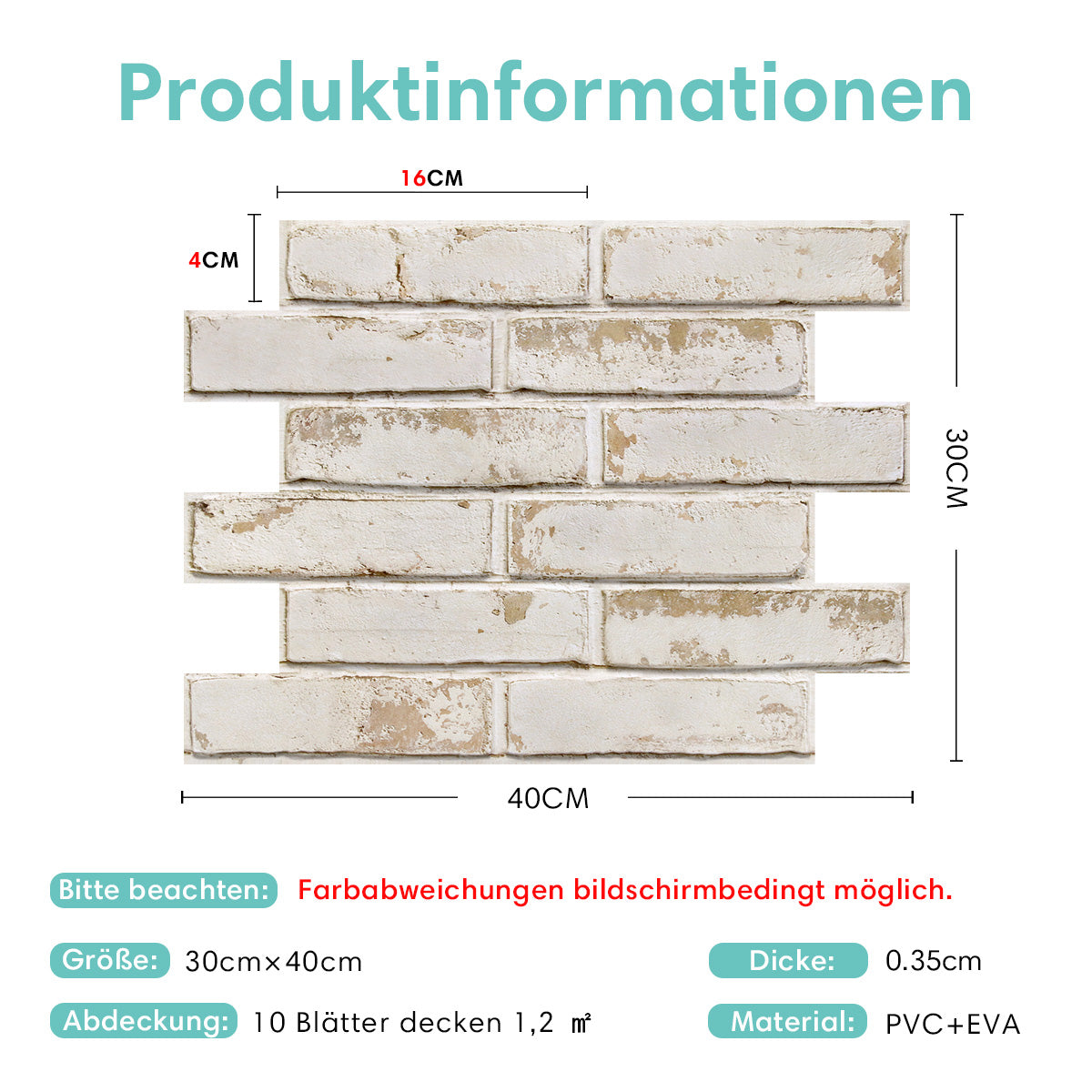 Selbstklebende 3D Wandpaneele – Beige Ziegeloptik