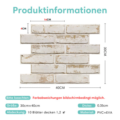 Selbstklebende 3D Wandpaneele – Beige Ziegeloptik