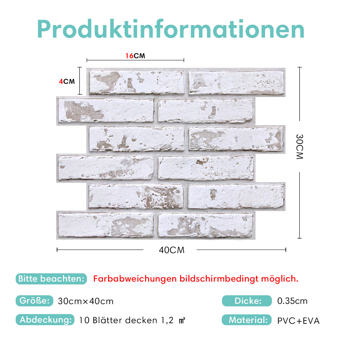 Selbstklebende 3D Wandpaneele Rustikal Kalkweiß