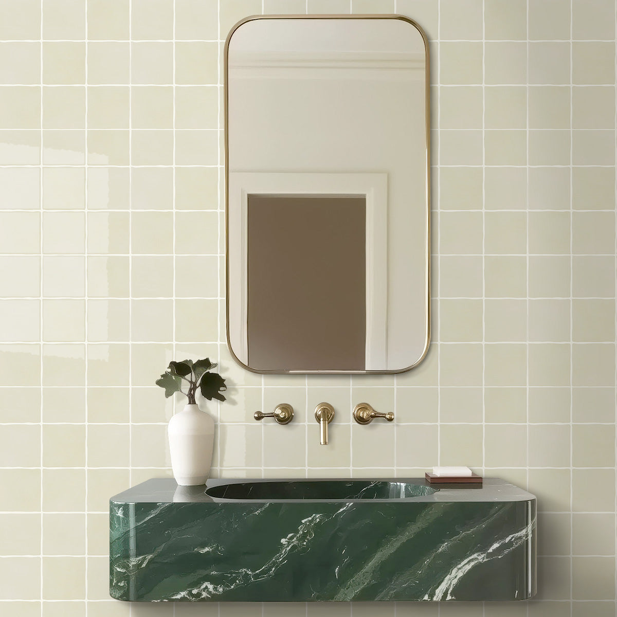 Selbstklebende Wandfliesen Beige Quadratisch-Extra Dick