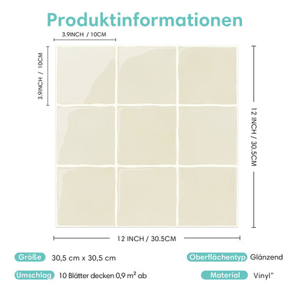 Selbstklebende Wandfliesen Beige Quadratisch-Extra Dick