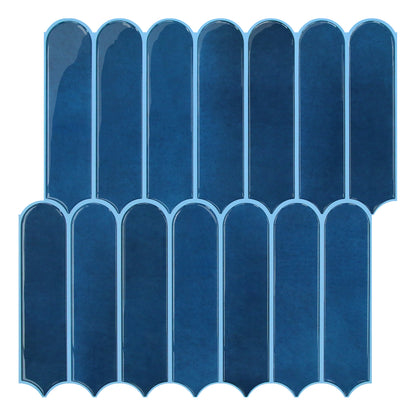 Selbstklebende Wandfliesen Dunkelblau Fischschuppen Design Dickeres