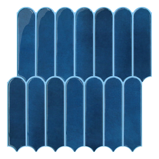 Selbstklebende Wandfliesen Dunkelblau Fischschuppen Design Dickeres