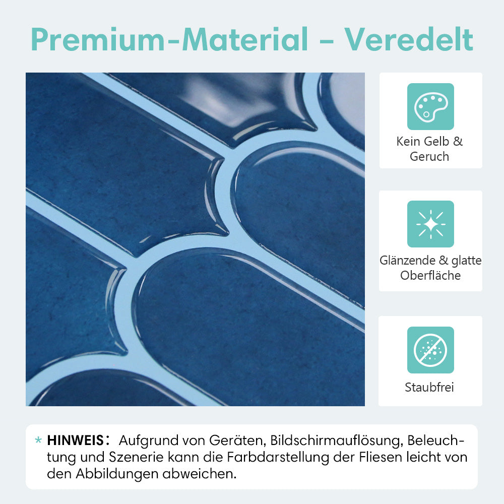 Selbstklebende Wandfliesen Dunkelblau Fischschuppen Design Dickeres