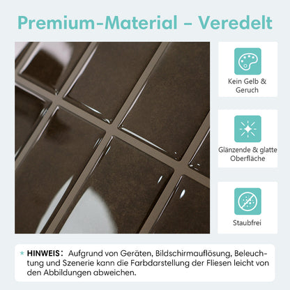 Selbstklebende Wandfliesen Dunkelbraun Linienoptik