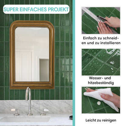 Selbstklebende Wandfliesen Dunkelgrün Vertikal