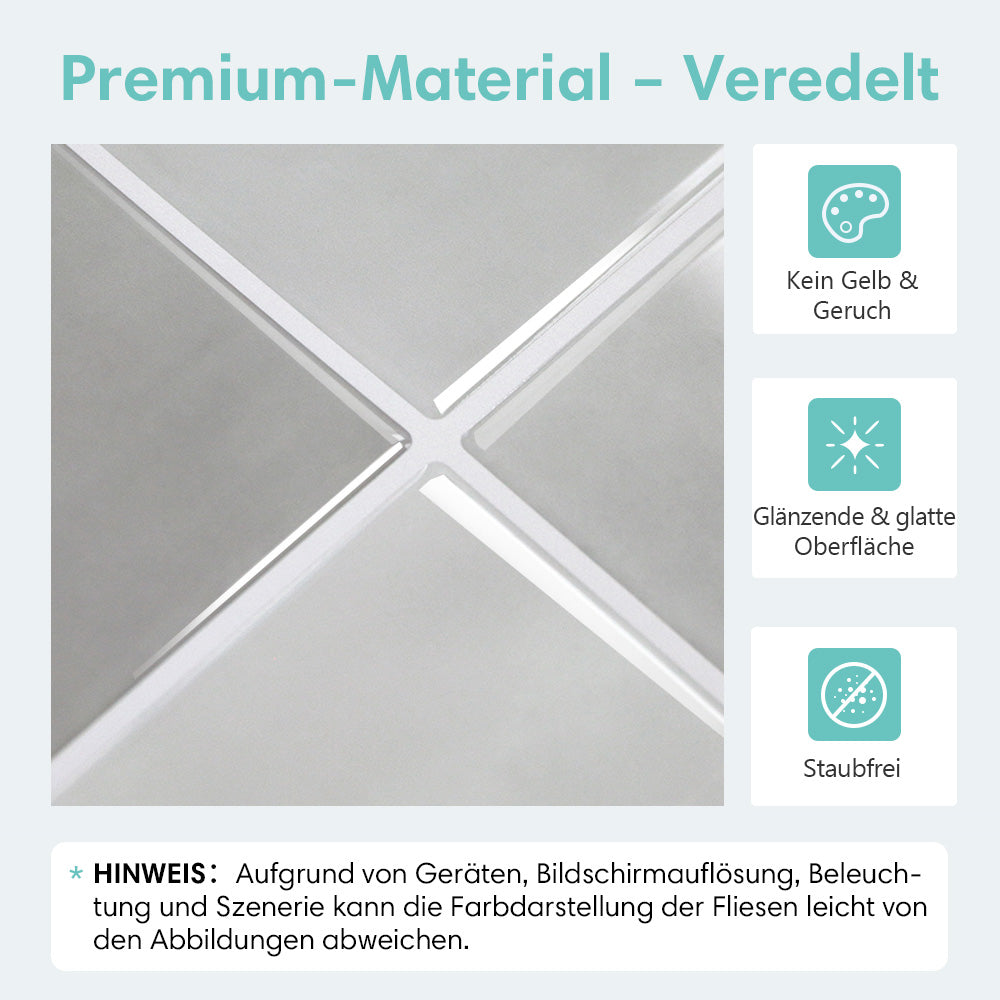 Selbstklebende Wandfliesen Grau Quadratisch– Extra Dick