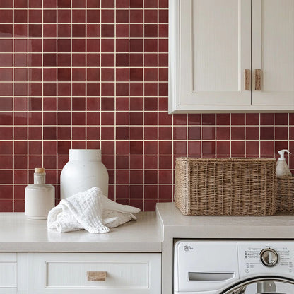 Selbstklebende Wandfliesen Quadratisch Rot – Extra Dickes Design
