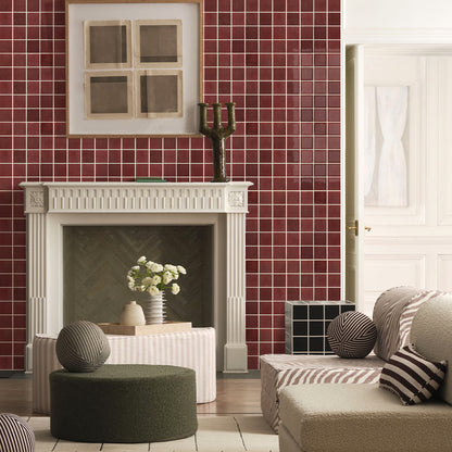 Selbstklebende Wandfliesen Quadratisch Rot – Extra Dickes Design