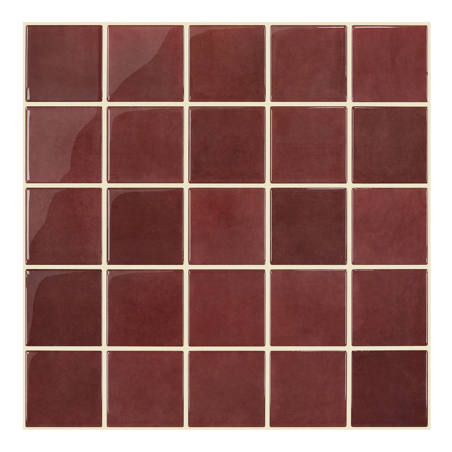 Selbstklebende Wandfliesen Quadratisch Rot – Extra Dickes Design