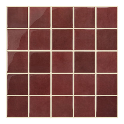 Selbstklebende Wandfliesen Quadratisch Rot – Extra Dickes Design