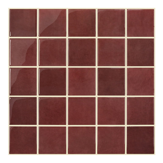 Selbstklebende Wandfliesen Quadratisch Rot – Extra Dickes Design