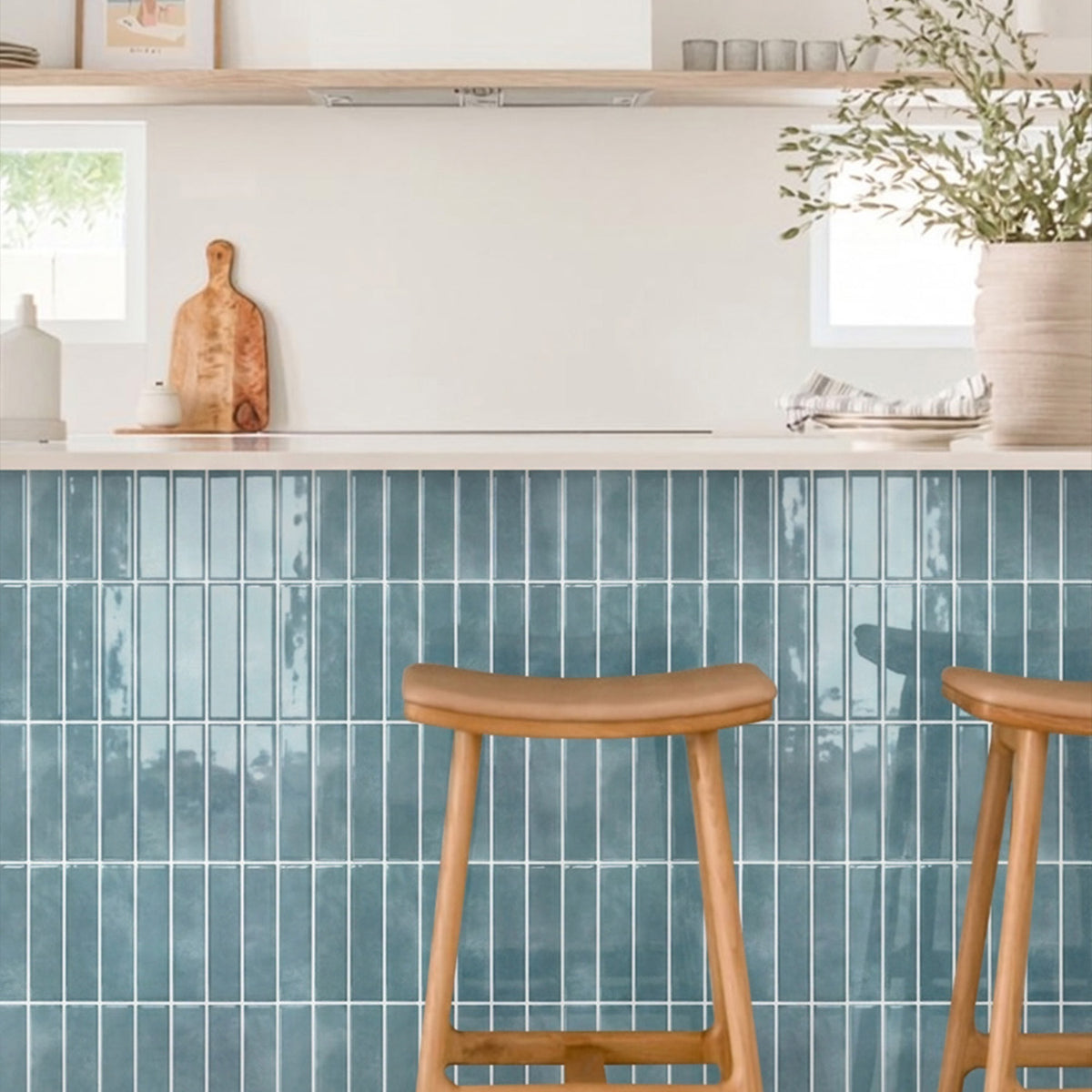 Selbstklebende Wandfliesen in Ocean Mist mit Linear