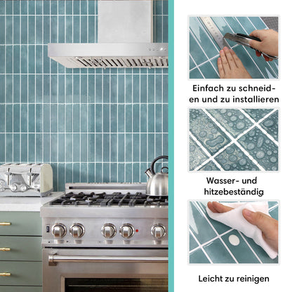 Selbstklebende Wandfliesen in Ocean Mist mit Linear