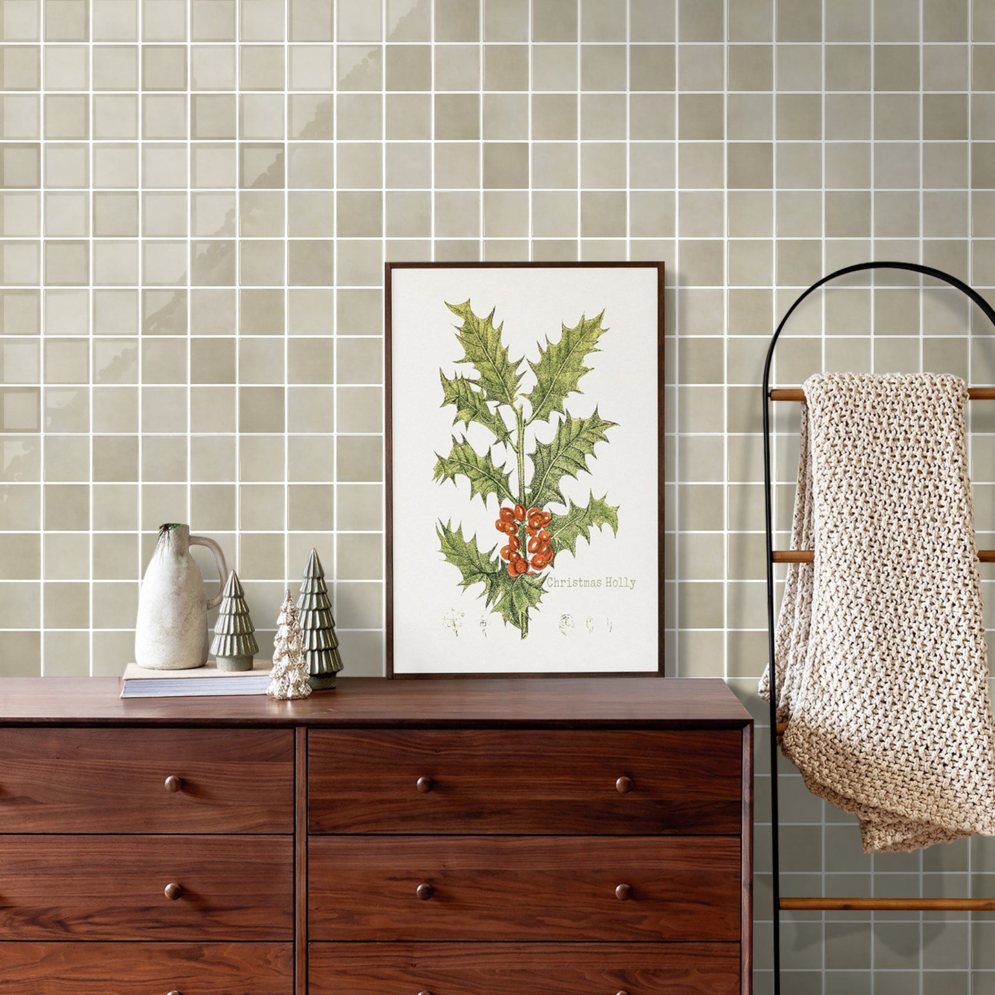 Wandfliesen Selbstklebend Quadratisch Greige – Extra Dickes Design