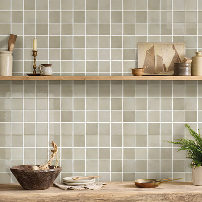 Wandfliesen Selbstklebend Quadratisch Greige – Extra Dickes Design