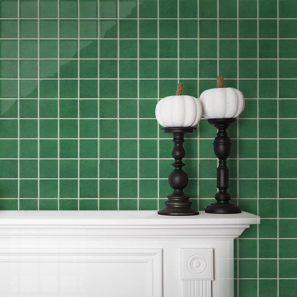Wandfliesen Selbstklebend Quadratisch Grün – Extra Dickes Design
