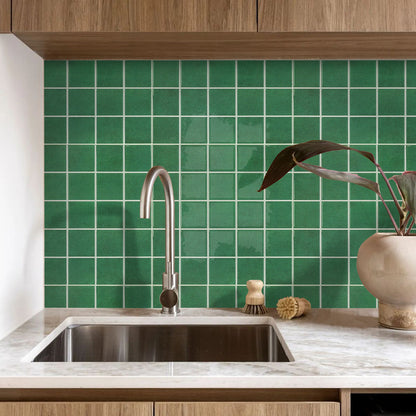 Wandfliesen Selbstklebend Quadratisch Grün – Extra Dickes Design