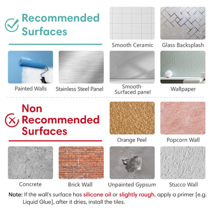 Selbstklebende Wandfliesen in Weiß – Lineares Design für Küchenrückwände